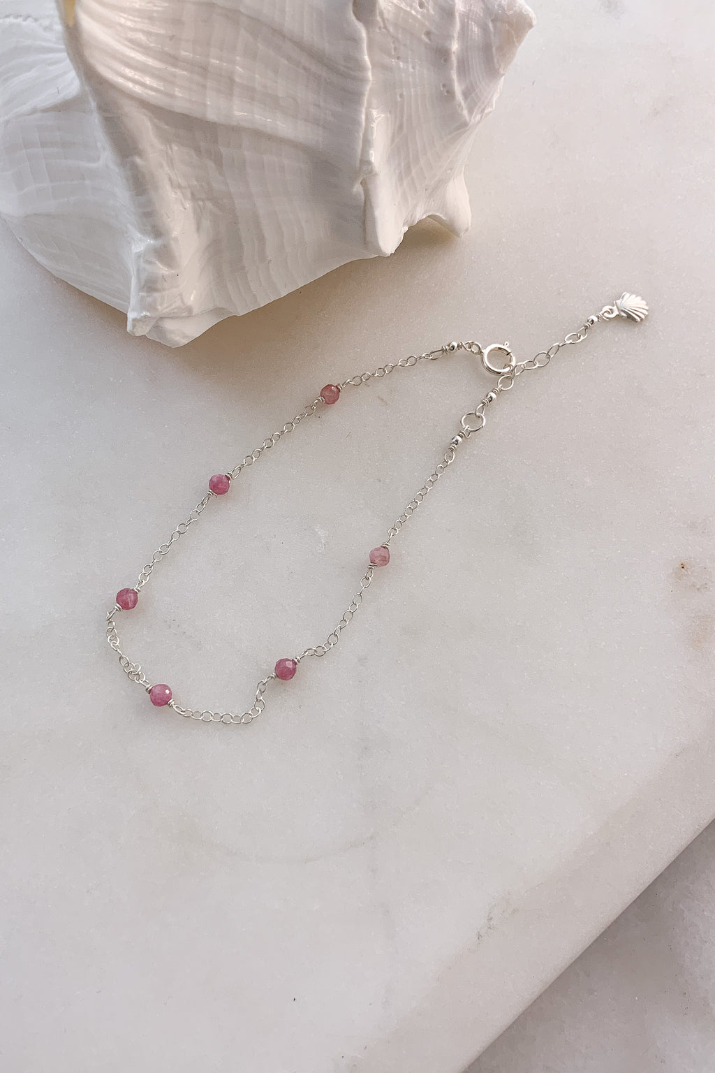 Pink Tourmaline Chain Bracelet - Sterling Silver