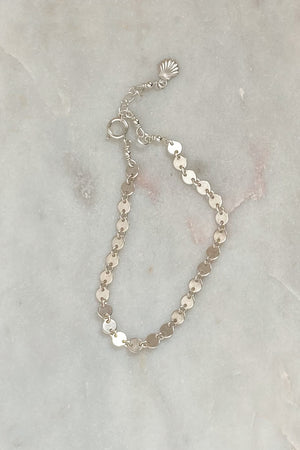 Moon Disc Chain Bracelet -Sterling Silver