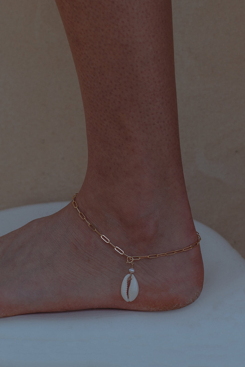 Paper Clip BASE  Anklet- Gold Fill