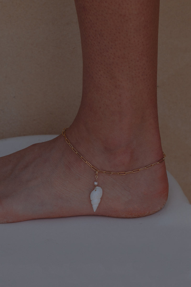 Paper Clip BASE  Anklet- Gold Fill