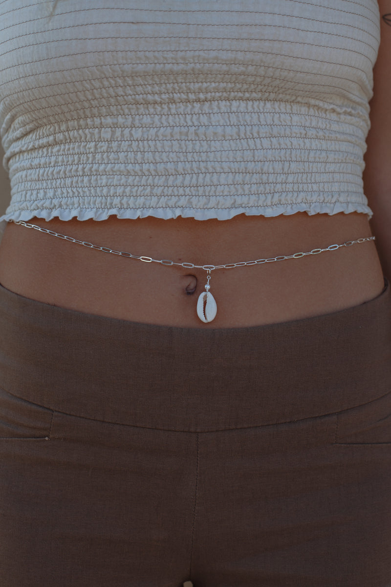 Paper Clip BASE BELLY CHAIN- Sterling Silver