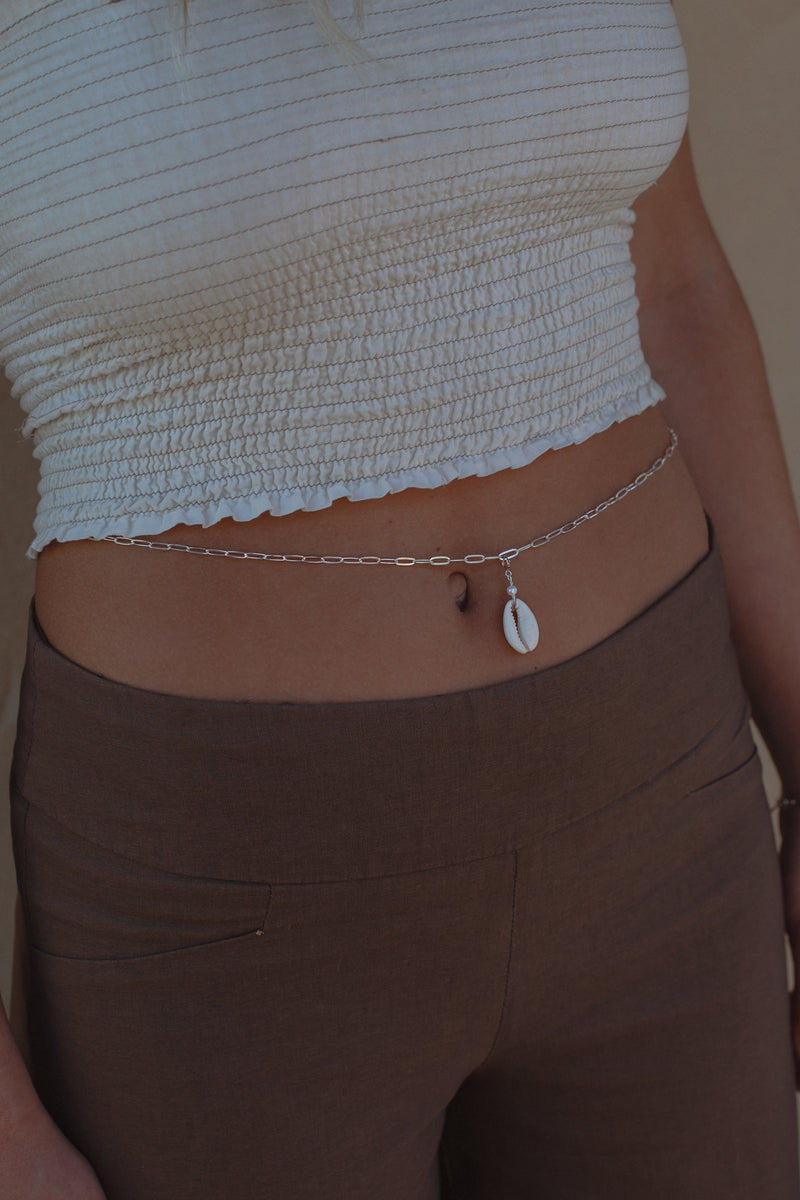 Paper Clip BASE BELLY CHAIN- Sterling Silver