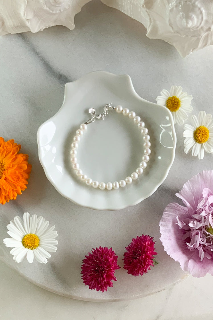 5mm Pearl Bracelet- Sterling Silver