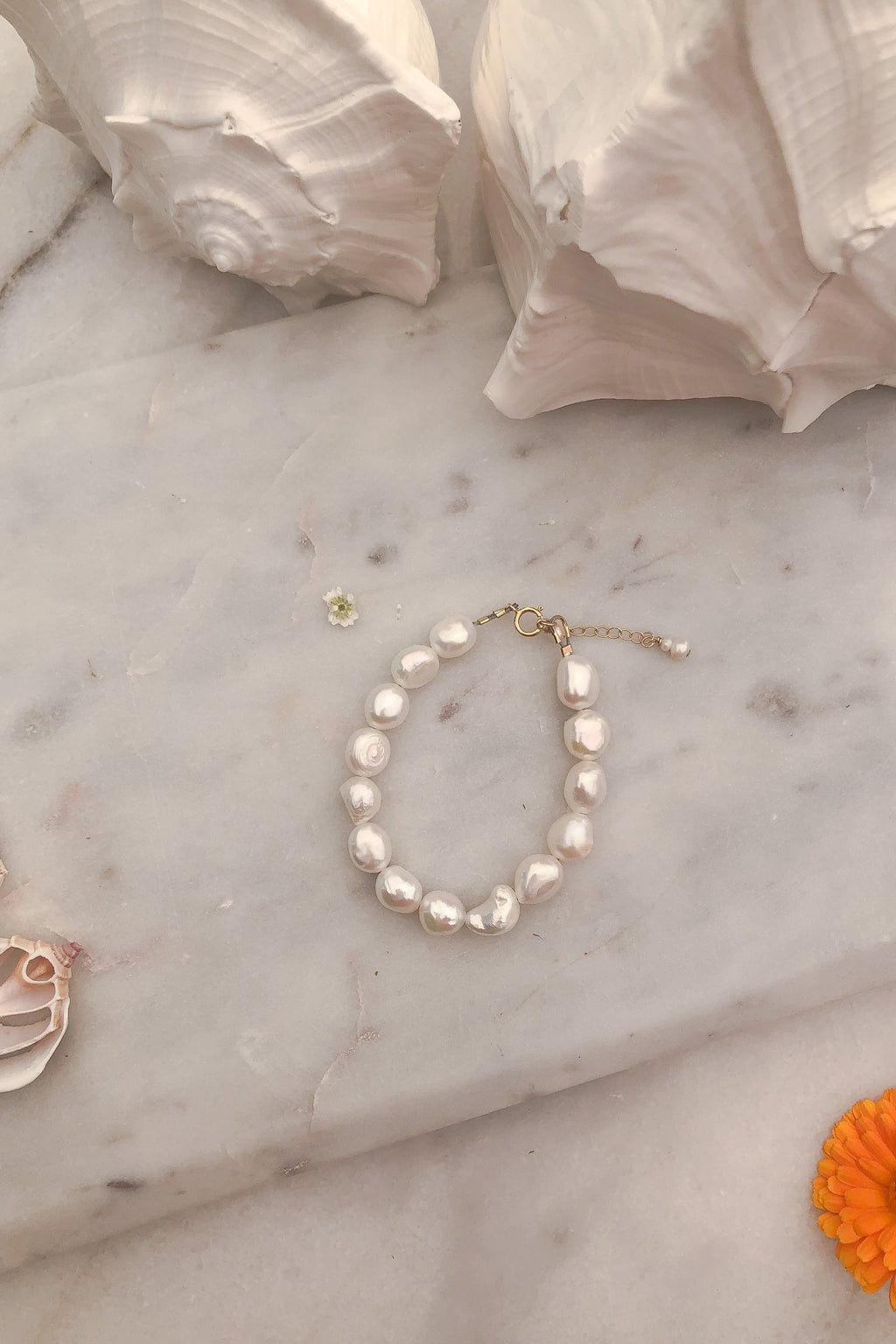 Chunky Pearl Bead Bracelet - Gold Fill