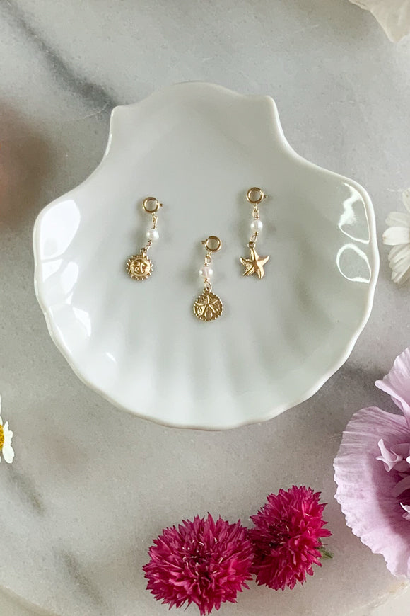 Starfish and Pearl Charm Gold Fill