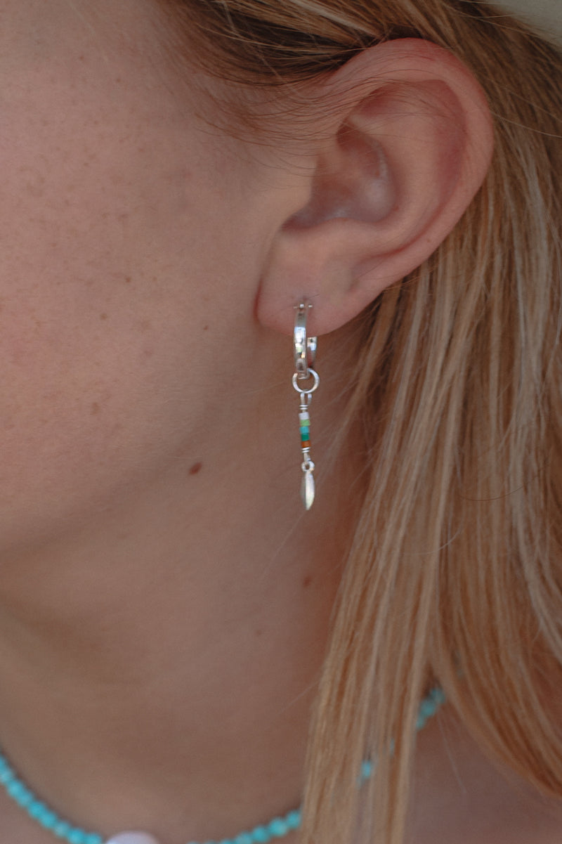 Blueseas Drop Hoops - Sterling Silver