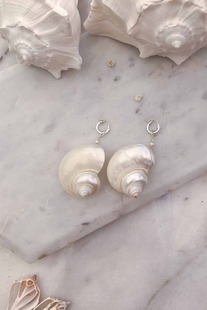Pearled Cone Shell and Pearl Charm - Sterling Silver