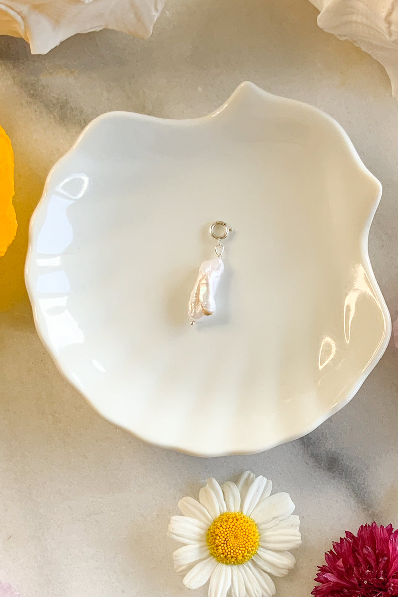 Keshi Pearl Charm- Sterling Silver