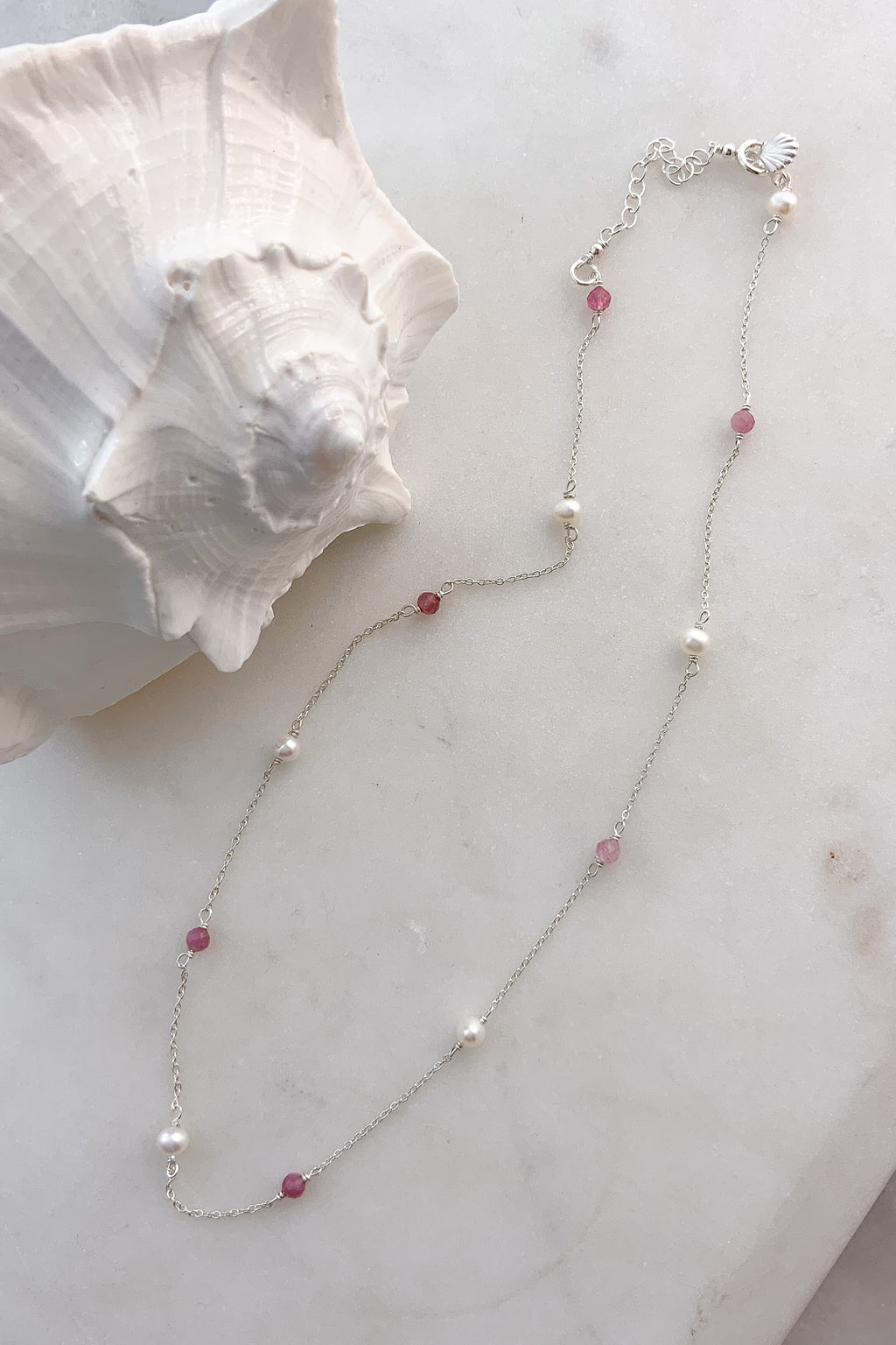 Pearl Tourmaline Choker - Sterling Silver