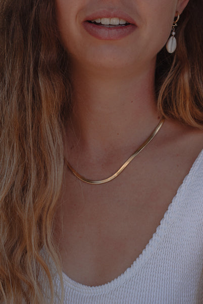 Herringbone Necklace - STAINLESS GOLD