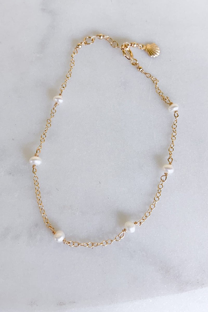 Pearl Chain Bracelet - Gold Fill