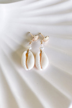 Cowrie Pearl Drop - Gold Fill