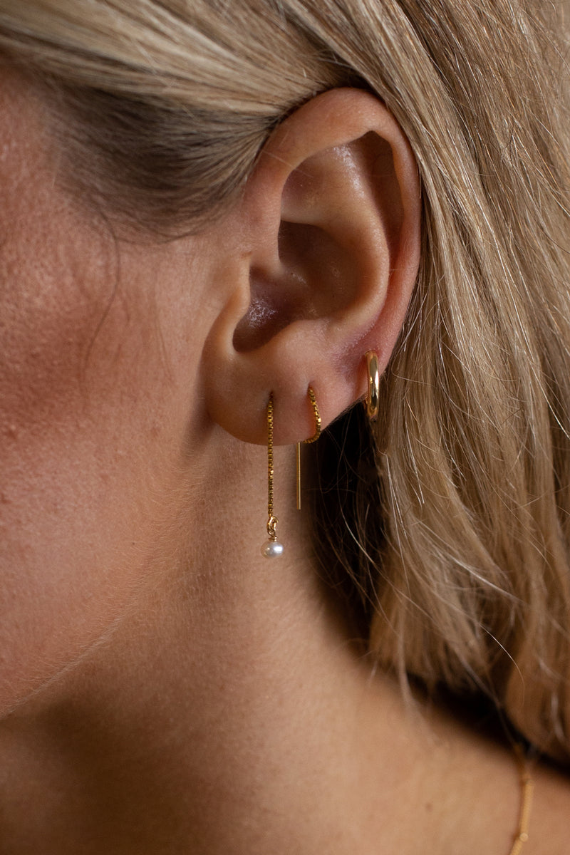 Tiny Pearl Ear Thread - Gold Fill