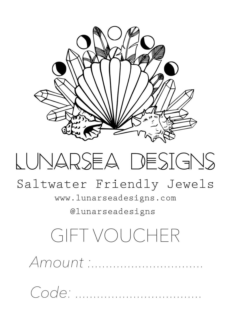 Gift Card Voucher $10, $25, $50 + $100, Gift Card with  by Lunarsea Designs