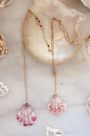 Gold Fill Scallop Shell Necklace, Necklace with  by Lunarsea Designs