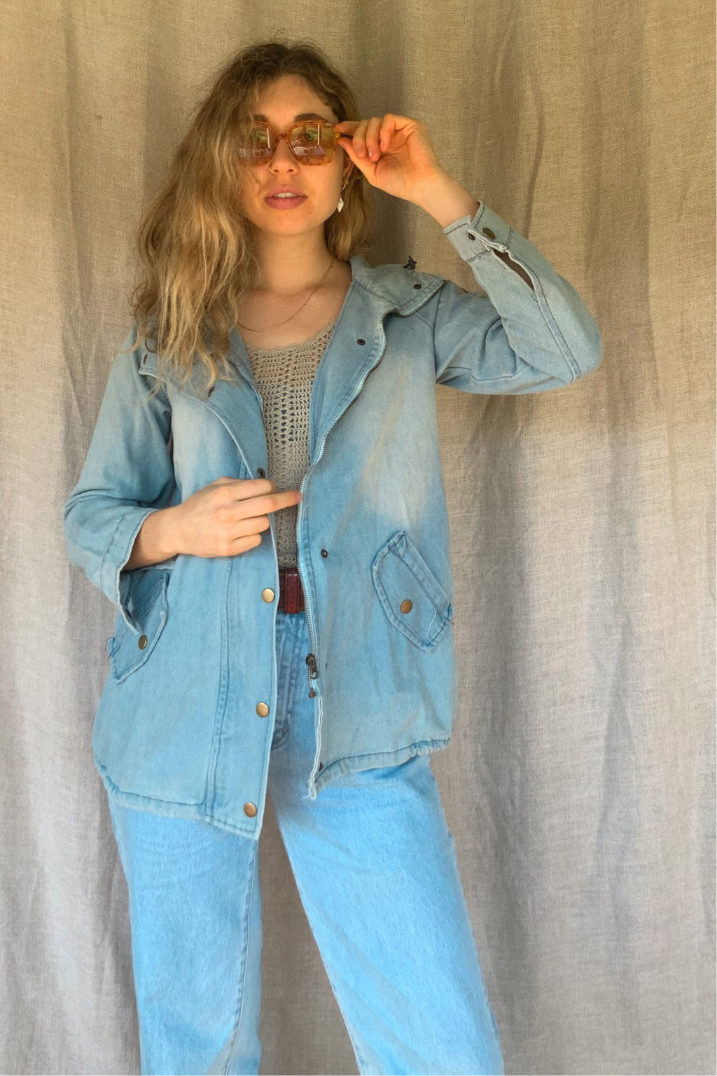 Denim Aviator Jacket