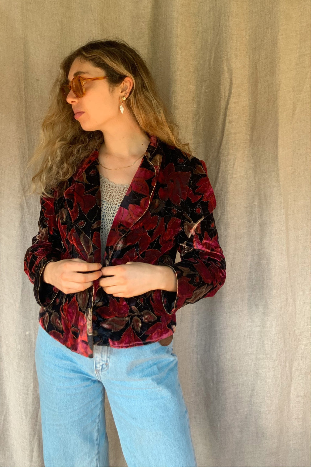 Royal Floral Velvet Jacket