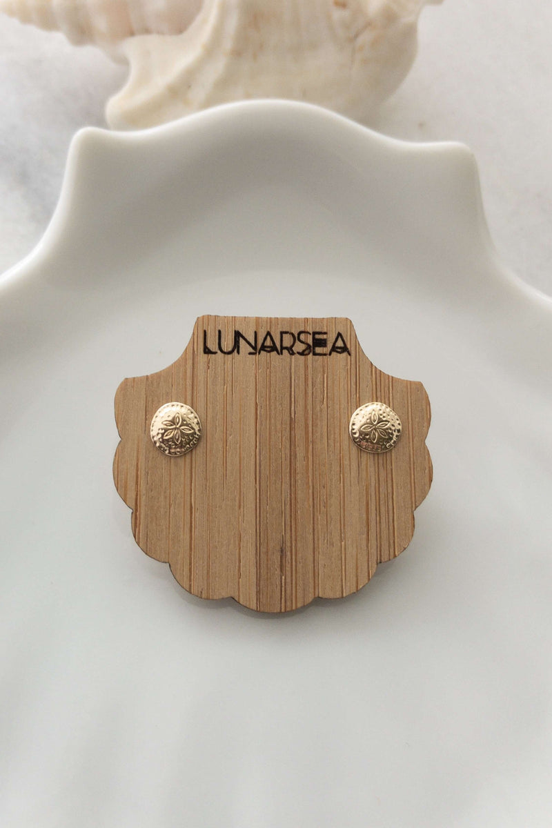 Gold Fill Sand Dollar Studs, Earrings with  by Lunarsea Designs