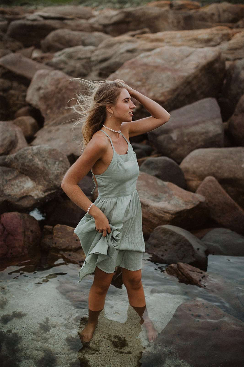 The Dress - Mint Linen