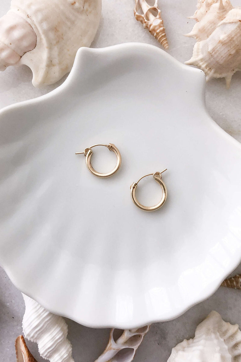 Round Click Hoops - Gold Fill, Earrings with  by Lunarsea Designs