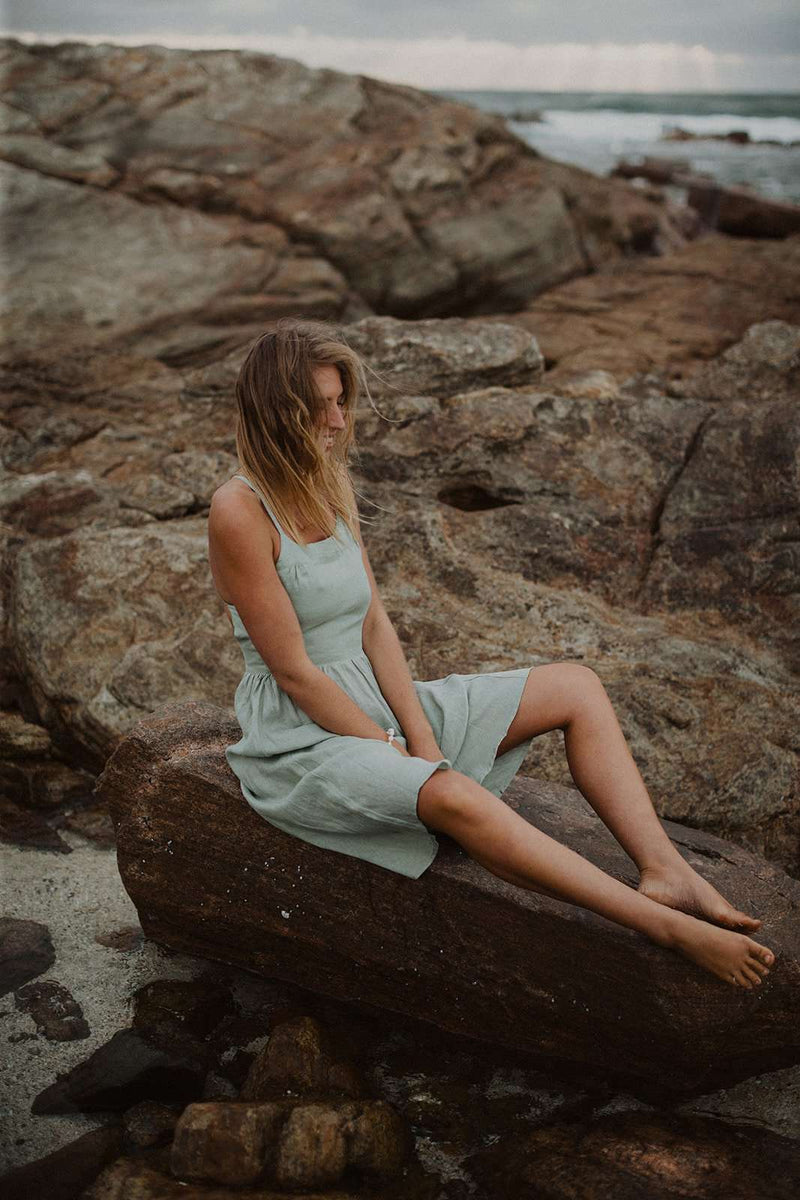 The Dress - Mint Linen