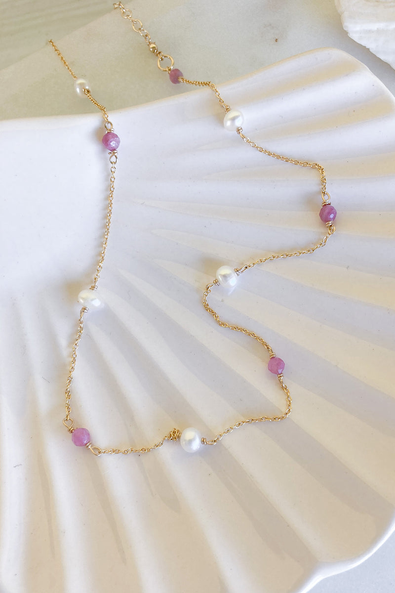 Pearl Tourmaline Choker - Gold Fill