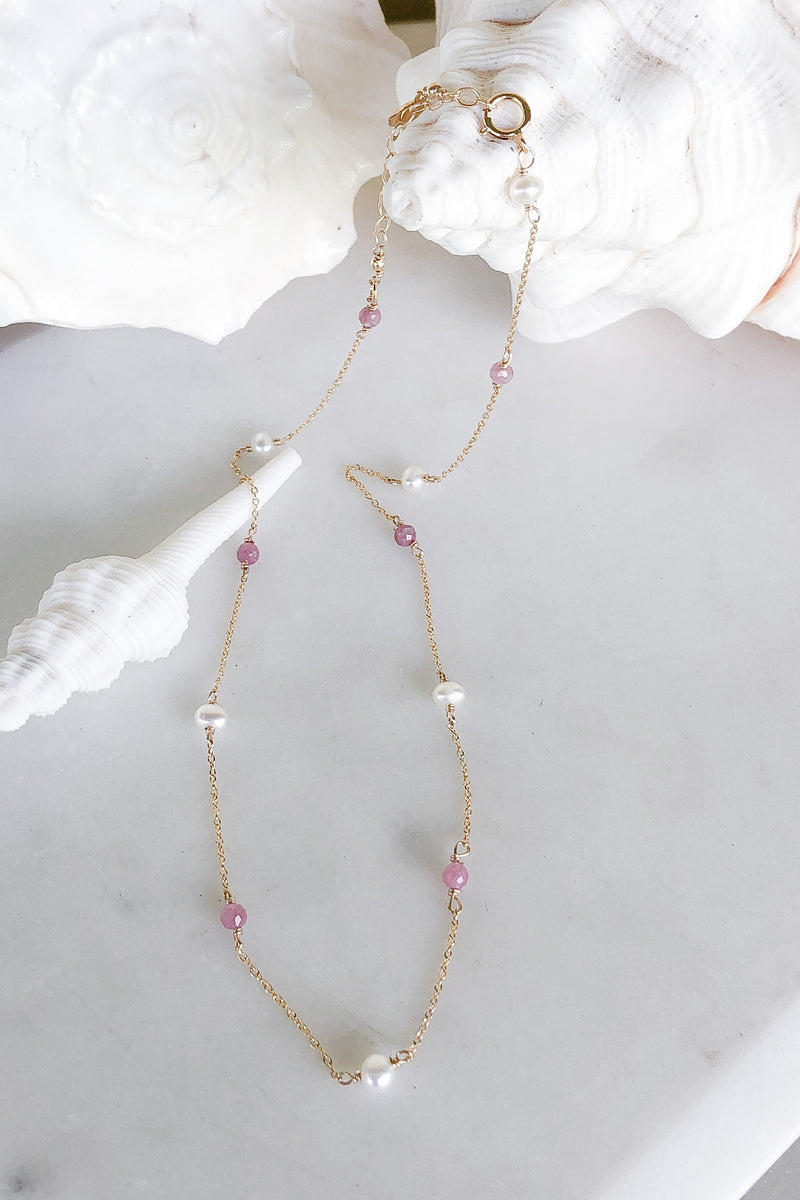 Pearl Tourmaline Choker - Gold Fill