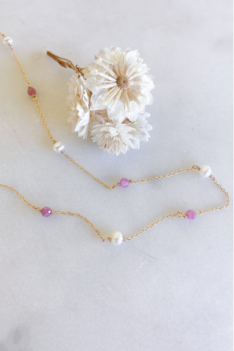 Pearl Tourmaline Choker - Gold Fill