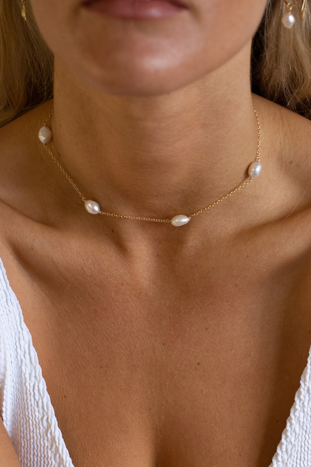 Pearl Choker - Gold Fill