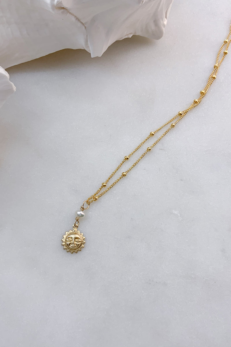 Sun Pearl Necklace - Satellite Gold Fill