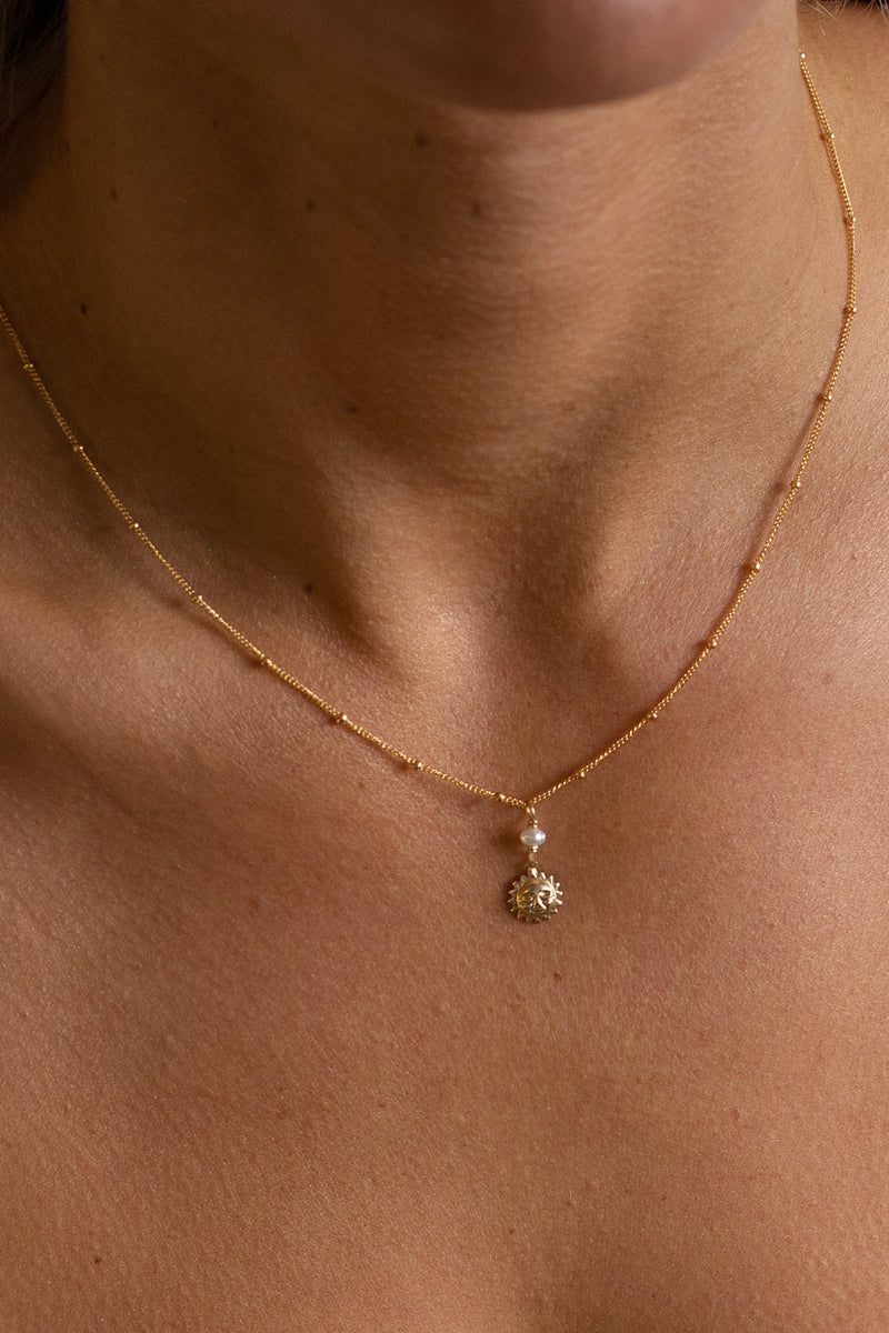 Sun Pearl Necklace - Satellite Gold Fill