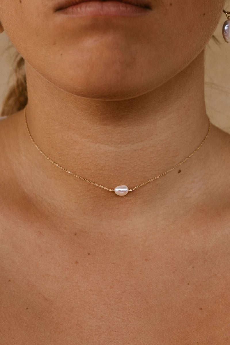 Single Pearl Choker/Necklace, Necklace with  by Lunarsea Designs