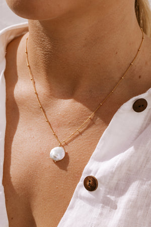Round Pearl Satellite Necklace  - Gold fill