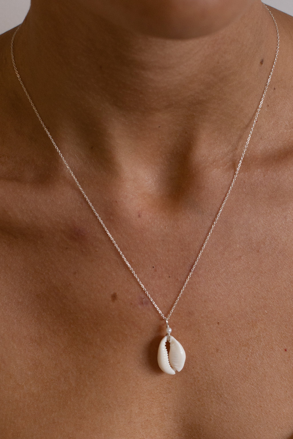 Cowrie Pearl Necklace - Sterling Silver