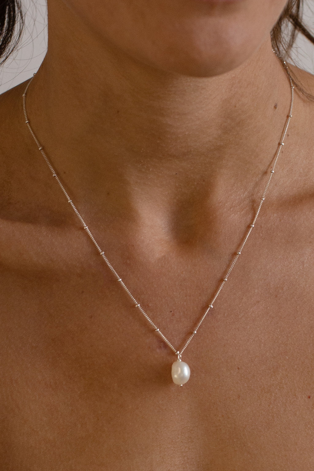 Pearl Necklace Satellite - Sterling Silver