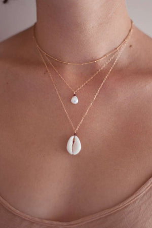 Pre-Order Gold Fill Cowrie Necklace, Necklace with  by Lunarsea Designs